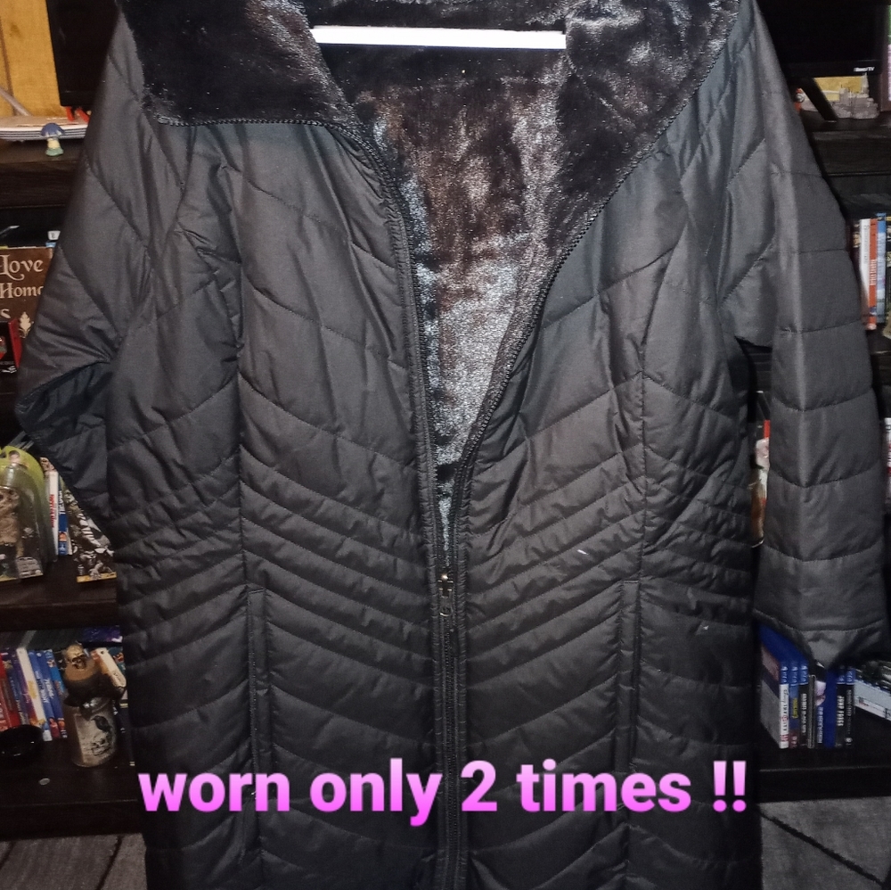 Northface black reversible fur jacket
